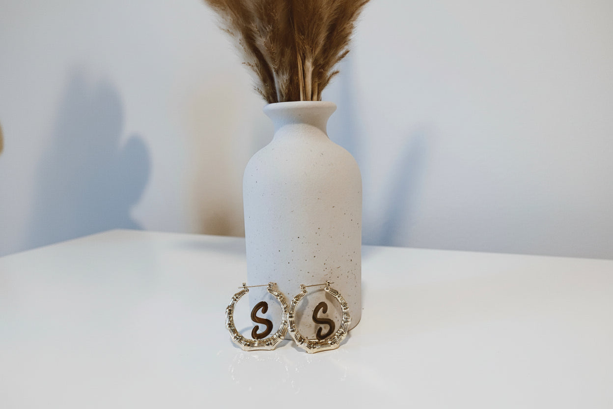 Initial Bamboo Hoop image 1