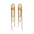 Reneax and Company gold-tone drop earrings featuring organic sculptural studs and cascading multi-layered chain tassels