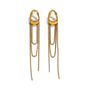 Reneax and Company gold-tone drop earrings featuring organic sculptural studs and cascading multi-layered chain tassels