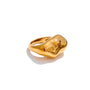 Reneax and Company gold statement ring with a chunky, molten-inspired organic shape and a high-shine polished finish.