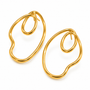 Reneax and Company gold sculptural hoop earrings with a fluid organic silhouette and high-polish finish.