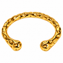 Reneax and Company gold-tone open cuff bracelet with a molten, organic textured surface and high-shine finish.