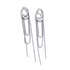 Reneax and Company silver cascading chain drop earrings with organic sculptural studs and multi-layered tassels